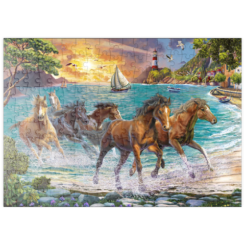 puzzleplate Horses by the Sea at Sunset 200 Puzzle