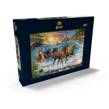 Horses by the Sea at Sunset 500 Puzzle Schachtel Ansicht2