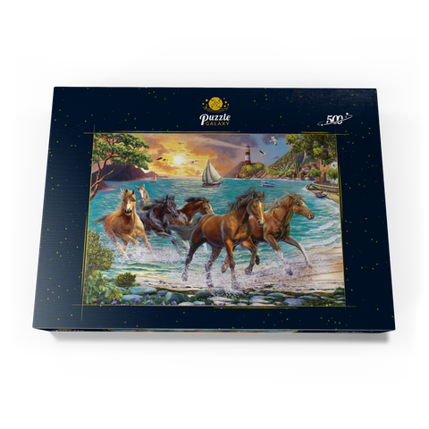 Horses by the Sea at Sunset 500 Puzzle Schachtel Ansicht3