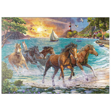 puzzleplate Horses by the Sea at Sunset 500 Puzzle
