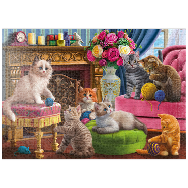 puzzleplate Kittens by the Fireplace 1000 Puzzle