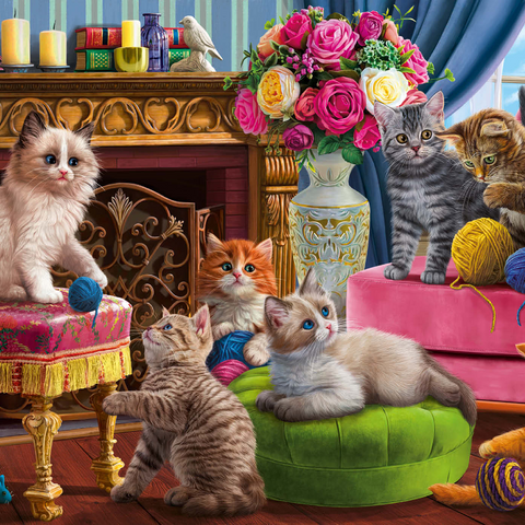 Kittens by the Fireplace 1000 Puzzle 3D Modell