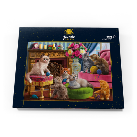 Kittens by the Fireplace 100 Puzzle Schachtel Ansicht3