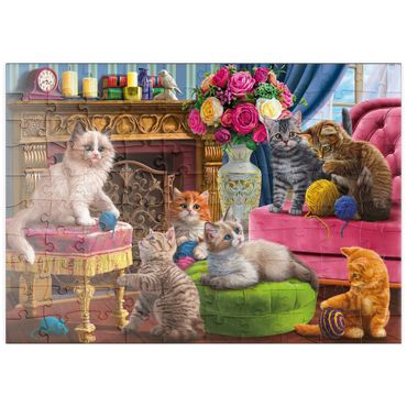 puzzleplate Kittens by the Fireplace 100 Puzzle