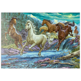 Darstellung des Puzzle Motivs Wildpferde im Rausch der Freiheit - Puzzleteile: 100