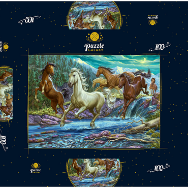 Running Midnight Horses 100 Puzzle Schachtel 3D Modell