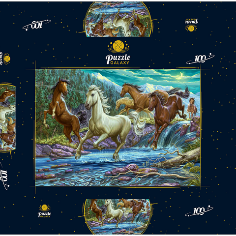 Running Midnight Horses 100 Puzzle Schachtel 3D Modell