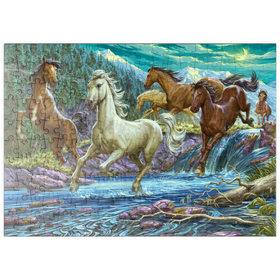 Darstellung des Puzzle-Motivs Wildpferde im Rausch der Freiheit – Puzzleteile: 200