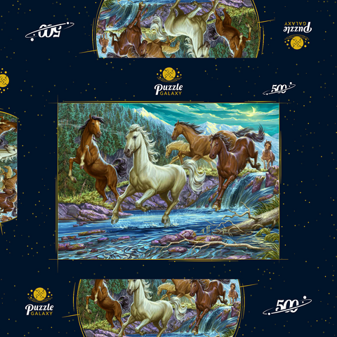 Running Midnight Horses 500 Puzzle Schachtel 3D Modell