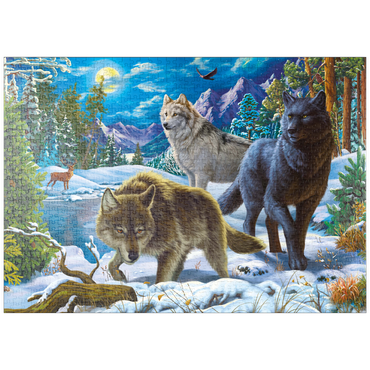 puzzleplate Wolves in the Snowy Night 1000 Puzzle