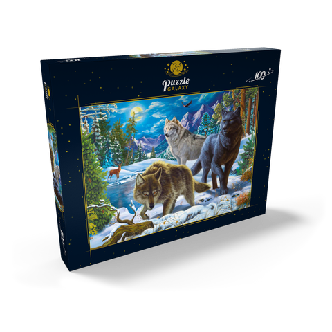 Wolves in the Snowy Night 100 Puzzle Schachtel Ansicht2