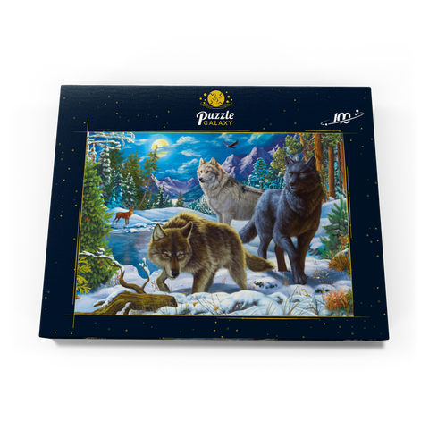 Wolves in the Snowy Night 100 Puzzle Schachtel Ansicht3