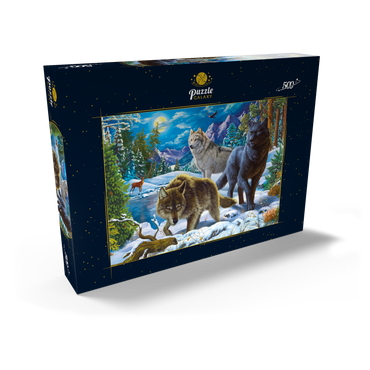 Wolves in the Snowy Night 500 Puzzle Schachtel Ansicht2