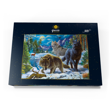 Wolves in the Snowy Night 500 Puzzle Schachtel Ansicht3