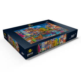 Alternative Darstellung des Puzzle-Motivs Abendliches Flair an der Grachtenbrücke – Puzzleteile: 500