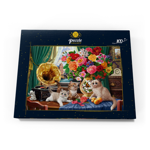Kittens & Colorful Flowers 100 Puzzle Schachtel Ansicht3