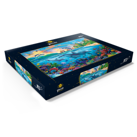 Darstellung des Puzzle Motivs Delfine im Ozean - Puzzleteile: 100