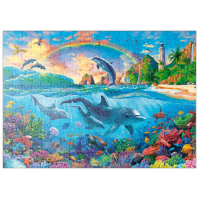 Darstellung des Puzzle Motivs Delfine im Ozean - Puzzleteile: 200