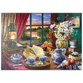 Darstellung des Puzzle-Motivs Abendliche Teeparty – Puzzleteile: 500