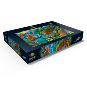 Darstellung des Puzzle Motivs Die Leoparden-Familie - Puzzleteile: 500