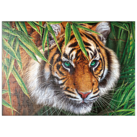 Darstellung des Puzzle Motivs Die Augen des Dschungels: Ein fesselnder Tigerblick - Puzzleteile: 200
