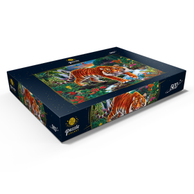 Darstellung des Puzzle Motivs Kraft und Anmut: Der Tiger im tropischen Paradies - Puzzleteile: 500