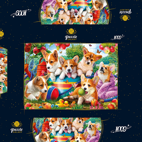 Cute Puppies 1000 Puzzle Schachtel 3D Modell