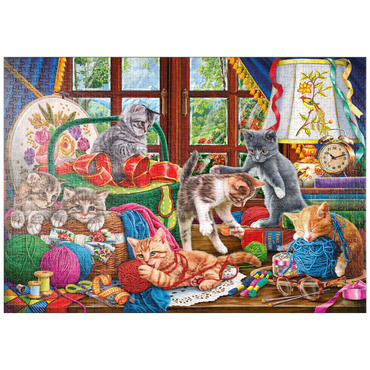 puzzleplate The Cheerful Kittens with Yarn 1000 Puzzle