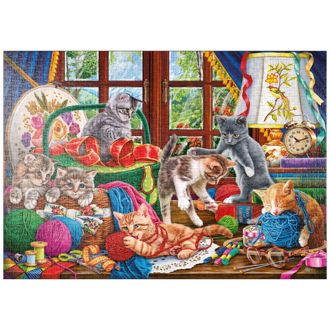 puzzleplate The Cheerful Kittens with Yarn 1000 Puzzle