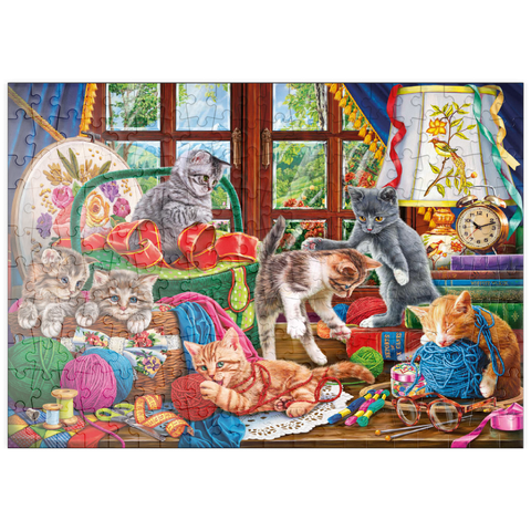 puzzleplate The Cheerful Kittens with Yarn 200 Puzzle