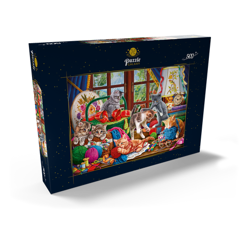 The Cheerful Kittens with Yarn 500 Puzzle Schachtel Ansicht2