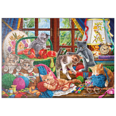 puzzleplate The Cheerful Kittens with Yarn 500 Puzzle