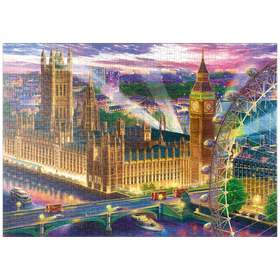 Darstellung des Puzzle Motivs Lichter über der Themse: Ein Abend in London - Puzzleteile: 1000