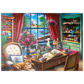 Darstellung des Puzzle Motivs Kreatives Refugium: Ein Blick ins Atelier - Puzzleteile: 500