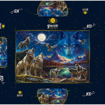 The Beauty of Wolves 100 Puzzle Schachtel 3D Modell