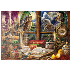 Darstellung des Puzzle-Motivs Die Wacht der Eulen – Puzzleteile: 500