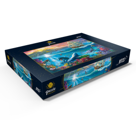 Alternative Darstellung des Puzzle-Motivs Segelboot und die Unterwasserwelt – Puzzleteile: 1000
