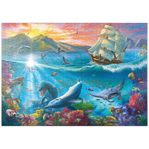 puzzleplate Sailboat and the Underwater World 1000 Puzzle