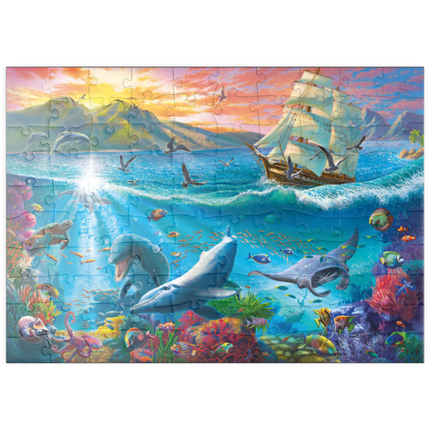 puzzleplate Sailboat and the Underwater World 100 Puzzle