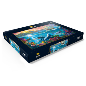 Alternative Darstellung des Puzzle-Motivs Segelboot und die Unterwasserwelt – Puzzleteile: 200