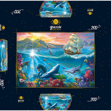 Sailboat and the Underwater World 200 Puzzle Schachtel 3D Modell