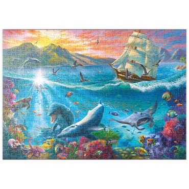 puzzleplate Sailboat and the Underwater World 500 Puzzle