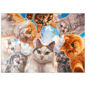 Darstellung des Puzzle Motivs Katzen-Selfie - Puzzleteile: 100