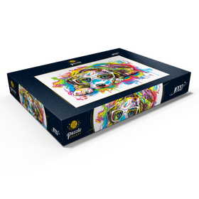 Darstellung des Puzzle Motivs Welpen-Tropf-Kunst - Puzzleteile: 1000