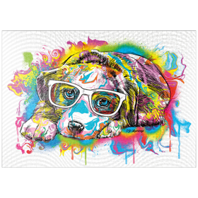 Darstellung des Puzzle Motivs Welpen-Tropf-Kunst - Puzzleteile: 1000