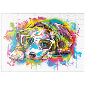 Darstellung des Puzzle Motivs Welpen-Tropf-Kunst - Puzzleteile: 100