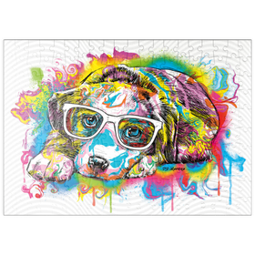 Darstellung des Puzzle Motivs Welpen-Tropf-Kunst - Puzzleteile: 200