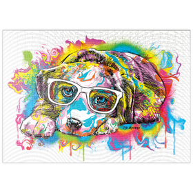 Darstellung des Puzzle-Motivs Welpen-Tropf-Kunst – Puzzleteile: 500
