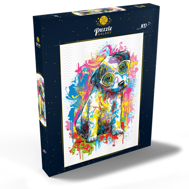 Jack Russell with Glasses 100 Puzzle Schachtel Ansicht2