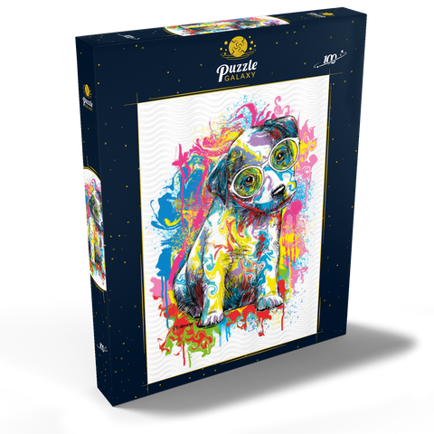 Jack Russell with Glasses 100 Puzzle Schachtel Ansicht2
